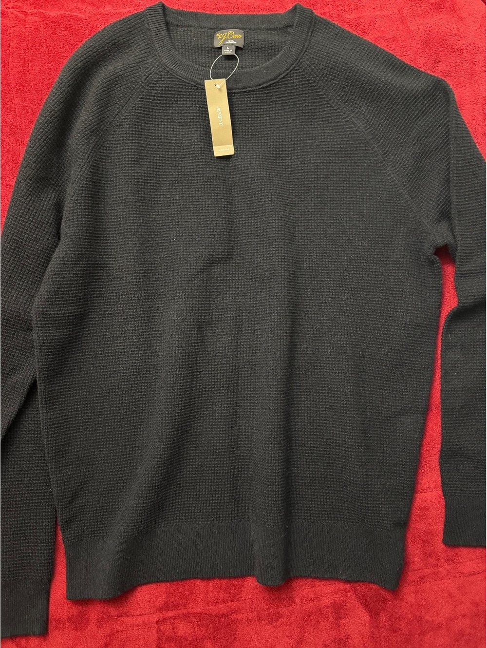 J.Crew 100% Cashmere Black Crewneck Sweater Size L
